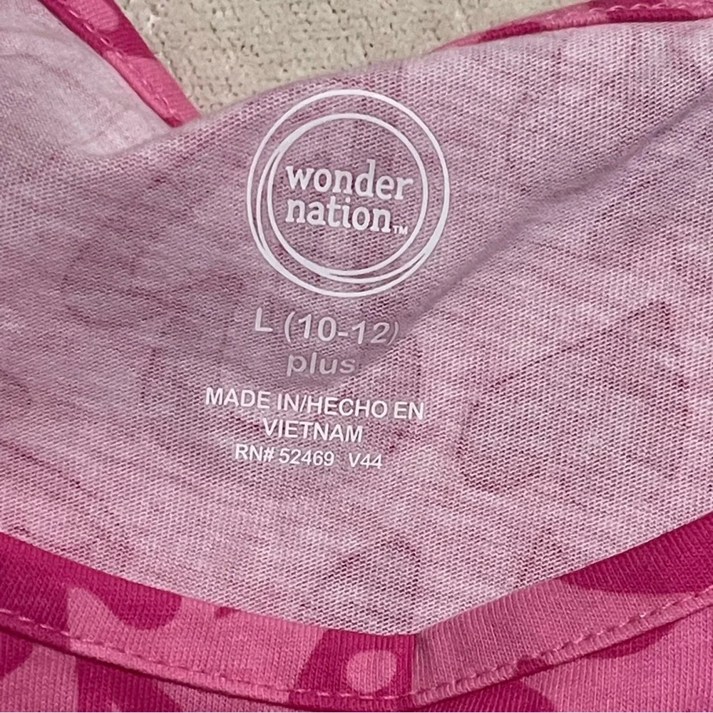 Wonder Nation white ruffle tank and Pink Dress with pockets. Size Large‎ girls